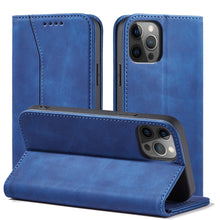 Заредете изображение във визуализатора на галерията – Magnet Fancy Case Case for iPhone 12 Pro Cover Card Wallet Card Stand Blue - TopMag
