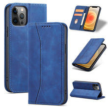 Заредете изображение във визуализатора на галерията – Magnet Fancy Case Case for iPhone 12 Pro Cover Card Wallet Card Stand Blue - TopMag
