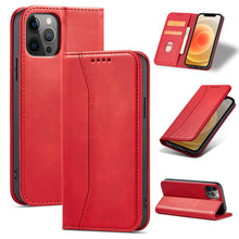 Заредете изображение във визуализатора на галерията – Magnet Fancy Case Case for iPhone 12 Pro Pouch Wallet Card Holder Red - TopMag

