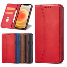 Заредете изображение във визуализатора на галерията – Magnet Fancy Case Case for iPhone 12 Pro Pouch Wallet Card Holder Red - TopMag
