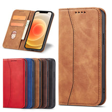 Заредете изображение във визуализатора на галерията – Magnet Fancy Case Case for iPhone 12 Pro Max Pouch Wallet Card Holder Brown - TopMag
