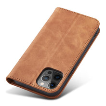 Заредете изображение във визуализатора на галерията – Magnet Fancy Case Case for iPhone 12 Pro Max Pouch Wallet Card Holder Brown - TopMag
