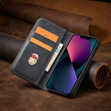 Заредете изображение във визуализатора на галерията – Magnet Fancy Case for iPhone 13 mini cover card wallet card stand black - TopMag
