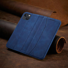 Заредете изображение във визуализатора на галерията – Magnet Fancy Case for iPhone 13 mini cover card wallet card stand blue - TopMag
