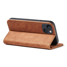 Заредете изображение във визуализатора на галерията – Magnet Fancy Case for iPhone 13 mini cover card wallet card stand brown - TopMag
