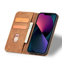 Заредете изображение във визуализатора на галерията – Magnet Fancy Case for iPhone 13 mini cover card wallet card stand brown - TopMag
