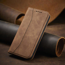 Заредете изображение във визуализатора на галерията – Magnet Fancy Case for iPhone 13 mini cover card wallet card stand brown - TopMag
