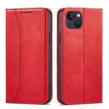 Заредете изображение във визуализатора на галерията – Magnet Fancy Case for iPhone 13 mini cover card wallet card stand red - TopMag
