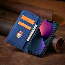 Заредете изображение във визуализатора на галерията – Magnet Fancy Case for iPhone 13 cover card wallet card stand blue - TopMag
