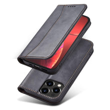 Заредете изображение във визуализатора на галерията – Magnet Fancy Case Case for iPhone 13 Pro Pouch Wallet Card Holder Black - TopMag
