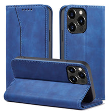 Заредете изображение във визуализатора на галерията – Magnet Fancy Case Case for iPhone 13 Pro Pouch Card Wallet Card Stand Blue - TopMag
