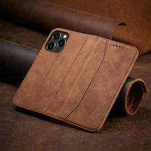Заредете изображение във визуализатора на галерията – Magnet Fancy Case Case for iPhone 13 Pro Cover Card Wallet Card Stand Brown - TopMag
