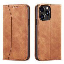 Заредете изображение във визуализатора на галерията – Magnet Fancy Case Case for iPhone 13 Pro Cover Card Wallet Card Stand Brown - TopMag
