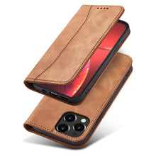 Заредете изображение във визуализатора на галерията – Magnet Fancy Case Case for iPhone 13 Pro Cover Card Wallet Card Stand Brown - TopMag
