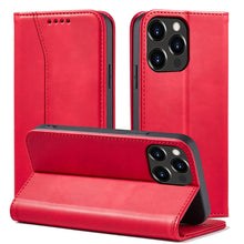Заредете изображение във визуализатора на галерията – Magnet Fancy Case Case for iPhone 13 Pro Cover Card Wallet Card Stand Red - TopMag
