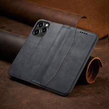 Заредете изображение във визуализатора на галерията – Magnet Fancy Case Case for iPhone 13 Pro Max Pouch Wallet Card Holder Black - TopMag
