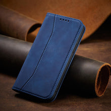 Заредете изображение във визуализатора на галерията – Magnet Fancy Case Case for iPhone 13 Pro Max Pouch Card Wallet Card Holder Blue - TopMag
