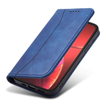 Заредете изображение във визуализатора на галерията – Magnet Fancy Case Case for iPhone 13 Pro Max Pouch Card Wallet Card Holder Blue - TopMag
