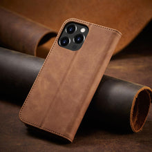 Заредете изображение във визуализатора на галерията – Magnet Fancy Case Case for iPhone 13 Pro Max Pouch Card Wallet Card Holder Brown - TopMag

