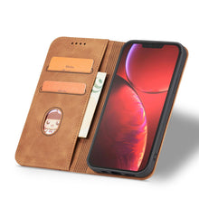 Заредете изображение във визуализатора на галерията – Magnet Fancy Case Case for iPhone 13 Pro Max Pouch Card Wallet Card Holder Brown - TopMag
