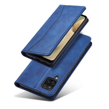 Заредете изображение във визуализатора на галерията – Magnet Fancy Case Case for Samsung Galaxy A12 5G Pouch Card Wallet Card Stand Blue - TopMag
