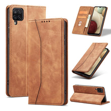 Заредете изображение във визуализатора на галерията – Magnet Fancy Case Case For Samsung Galaxy A12 5G Pouch Wallet Card Holder Brown - TopMag
