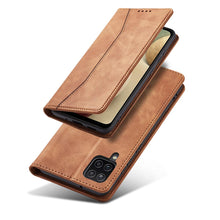 Заредете изображение във визуализатора на галерията – Magnet Fancy Case Case For Samsung Galaxy A12 5G Pouch Wallet Card Holder Brown - TopMag
