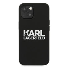 Заредете изображение във визуализатора на галерията – Karl Lagerfeld KLHCP13SSLKLRBK iPhone 13 mini 5,4" Silicone Stack Logo czarny/black
