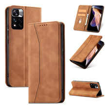Заредете изображение във визуализатора на галерията – Magnet Fancy Case Case for Xiaomi Redmi Note 11 Pouch Wallet Card Holder Brown - TopMag
