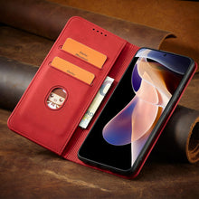 Заредете изображение във визуализатора на галерията – Magnet Fancy Case Case for Xiaomi Redmi Note 11 Pouch Card Wallet Card Stand Red - TopMag
