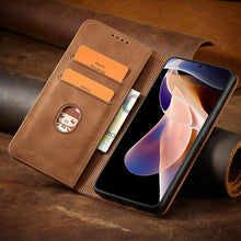 Заредете изображение във визуализатора на галерията – Magnet Fancy Case Case for Xiaomi Redmi Note 11 Pro Cover Card Wallet Card Holder Brown - TopMag
