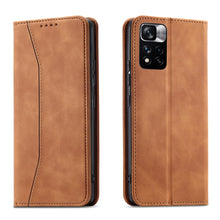 Заредете изображение във визуализатора на галерията – Magnet Fancy Case Case for Xiaomi Redmi Note 11 Pro Cover Card Wallet Card Holder Brown - TopMag
