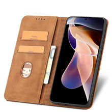 Заредете изображение във визуализатора на галерията – Magnet Fancy Case Case for Xiaomi Redmi Note 11 Pro Cover Card Wallet Card Holder Brown - TopMag
