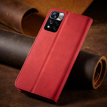 Заредете изображение във визуализатора на галерията – Magnet Fancy Case Case for Xiaomi Redmi Note 11 Pro Cover Card Wallet Card Stand Red - TopMag
