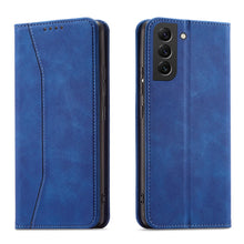 Заредете изображение във визуализатора на галерията – Magnet Fancy Case Case for Samsung Galaxy S22 + (S22 Plus) Pouch Wallet Card Holder Blue - TopMag
