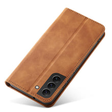 Заредете изображение във визуализатора на галерията – Magnet Fancy Case Case for Samsung Galaxy S22 + (S22 Plus) Pouch Wallet Card Holder Brown - TopMag
