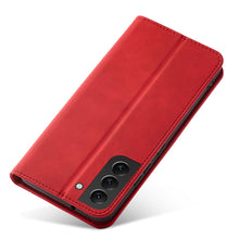 Заредете изображение във визуализатора на галерията – Magnet Fancy Case Case for Samsung Galaxy S22 + (S22 Plus) Pouch Wallet Card Holder Red - TopMag
