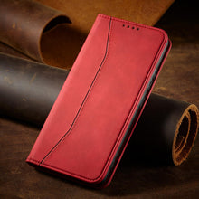 Заредете изображение във визуализатора на галерията – Magnet Fancy Case Case for Samsung Galaxy S22 + (S22 Plus) Pouch Wallet Card Holder Red - TopMag
