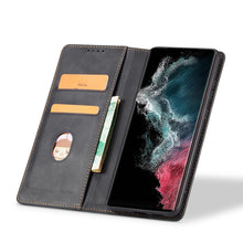 Заредете изображение във визуализатора на галерията – Magnet Fancy Case Case for Samsung Galaxy S22 Ultra Cover Card Wallet Card Stand Black - TopMag
