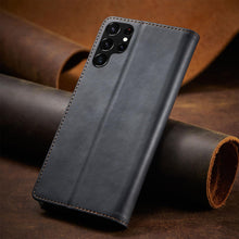 Заредете изображение във визуализатора на галерията – Magnet Fancy Case Case for Samsung Galaxy S22 Ultra Cover Card Wallet Card Stand Black - TopMag
