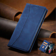 Заредете изображение във визуализатора на галерията – Magnet Fancy Case Case for Samsung Galaxy S22 Ultra Cover Card Wallet Card Stand Blue - TopMag
