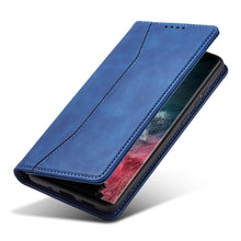 Заредете изображение във визуализатора на галерията – Magnet Fancy Case Case for Samsung Galaxy S22 Ultra Cover Card Wallet Card Stand Blue - TopMag
