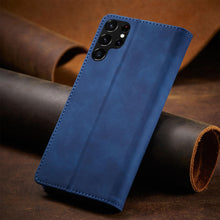 Заредете изображение във визуализатора на галерията – Magnet Fancy Case Case for Samsung Galaxy S22 Ultra Cover Card Wallet Card Stand Blue - TopMag
