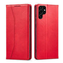 Заредете изображение във визуализатора на галерията – Magnet Fancy Case Case for Samsung Galaxy S22 Ultra Cover Card Wallet Card Stand Red - TopMag
