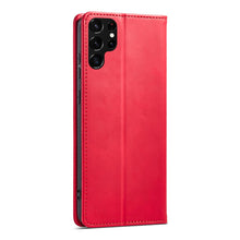 Заредете изображение във визуализатора на галерията – Magnet Fancy Case Case for Samsung Galaxy S22 Ultra Cover Card Wallet Card Stand Red - TopMag
