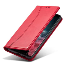 Заредете изображение във визуализатора на галерията – Magnet Fancy Case Case for Samsung Galaxy S22 Ultra Cover Card Wallet Card Stand Red - TopMag
