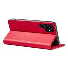 Заредете изображение във визуализатора на галерията – Magnet Fancy Case Case for Samsung Galaxy S22 Ultra Cover Card Wallet Card Stand Red - TopMag
