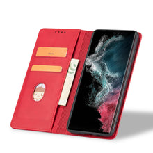 Заредете изображение във визуализатора на галерията – Magnet Fancy Case Case for Samsung Galaxy S22 Ultra Cover Card Wallet Card Stand Red - TopMag
