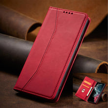 Заредете изображение във визуализатора на галерията – Magnet Fancy Case Case for Samsung Galaxy S22 Ultra Cover Card Wallet Card Stand Red - TopMag
