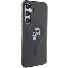 Заредете изображение във визуализатора на галерията – Karl Lagerfeld IML Karl&amp;Choupette Glitter MagSafe case for Samsung Galaxy S24+ - black
